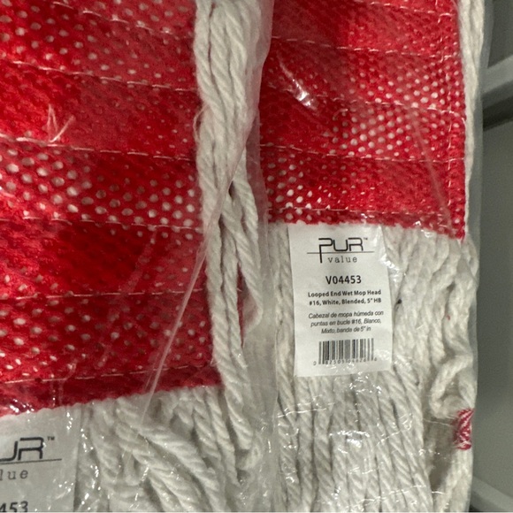 3 PUR VALUE V04453 TAIL BAND WET MOP HEAD #18 WHITE BLENDED 1.25" HB (884) NEW - Picture 7 of 9